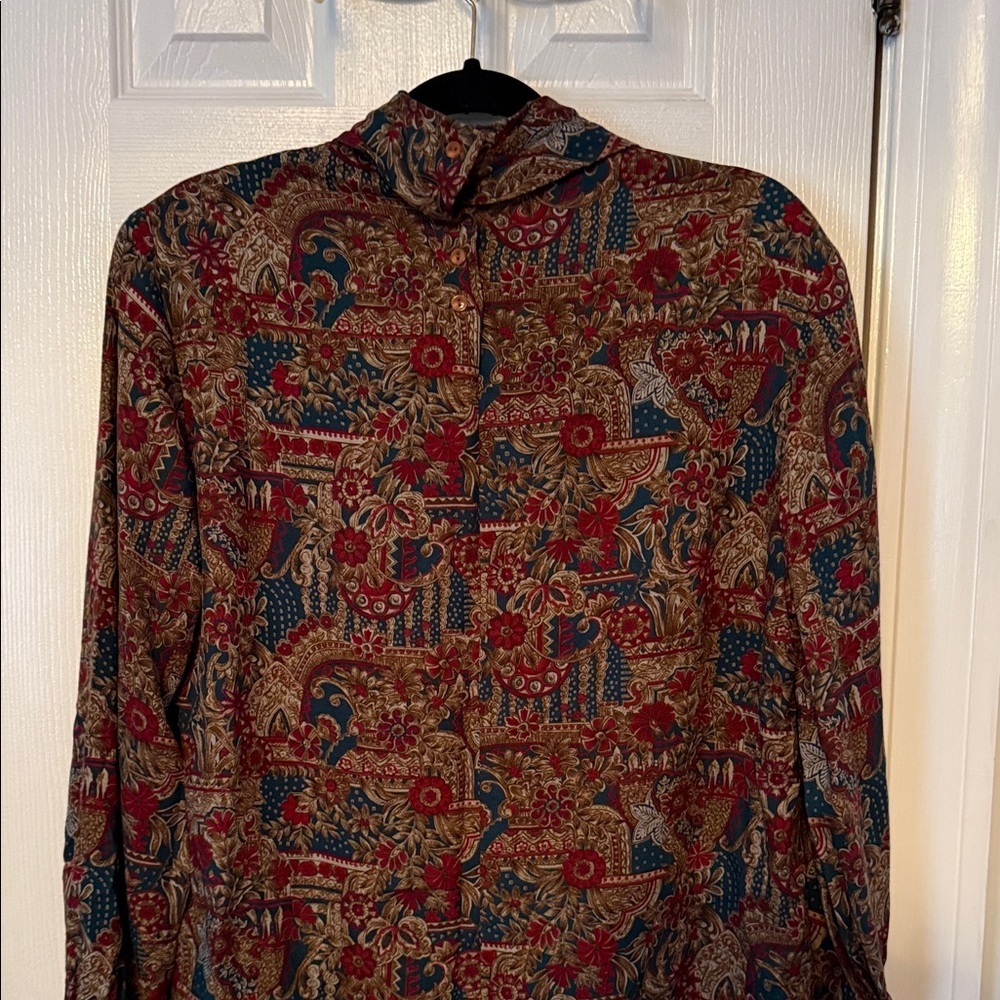 Pendleton Women's Red and Blue Patterned Blouse #… - image 4